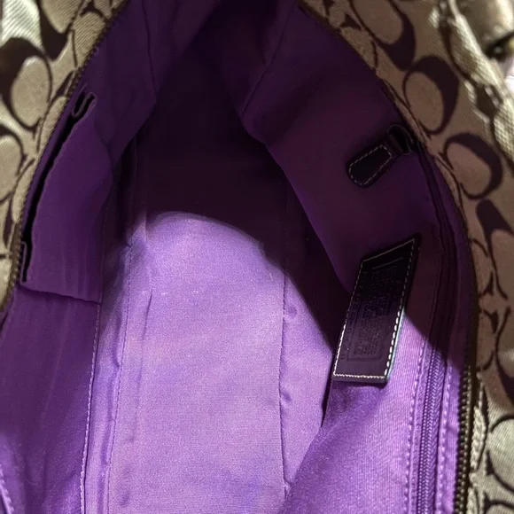 Coach Tan and Brown Signature Tote - Picture 9 of 16